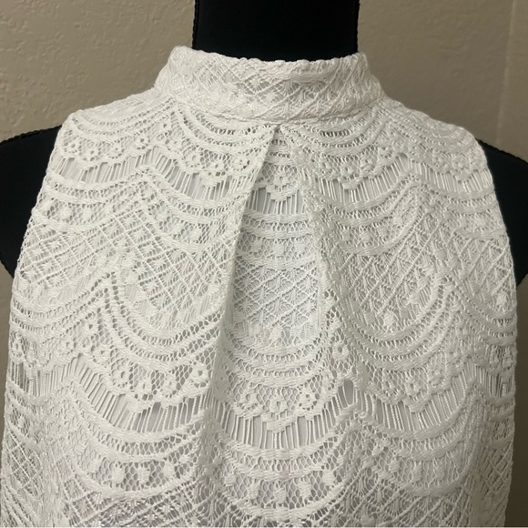 Haute Monde Lace Halter Neck Blouse White Size S - Picture 2 of 6